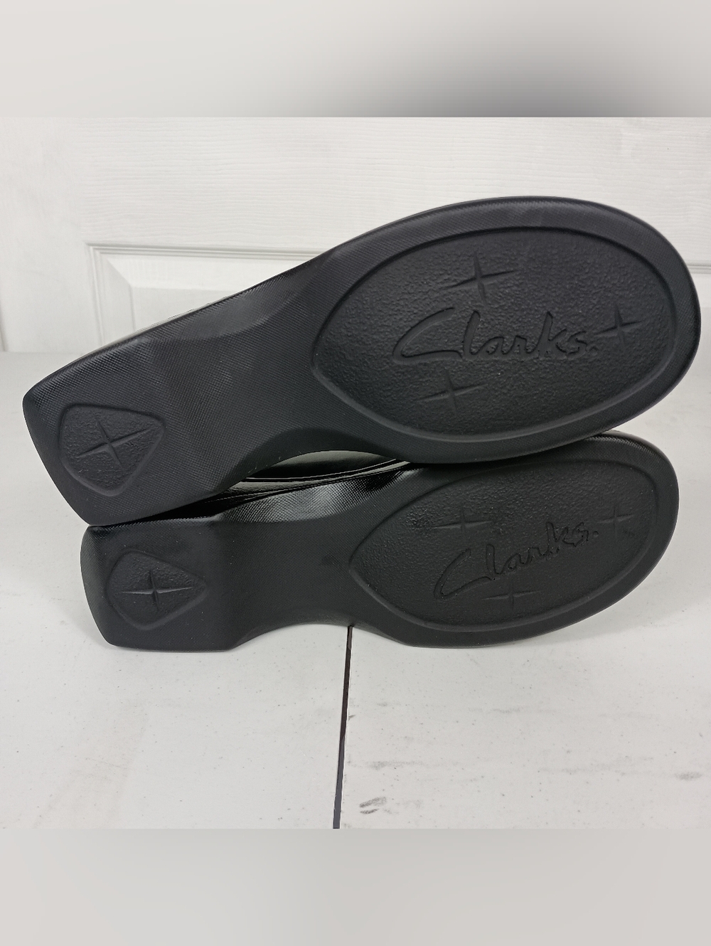 Clarks Leather Clogs Mules 8.5 Womens Blue Vegetable Tanned Slip On Ltd Ed VTG - Picture 10 of 12